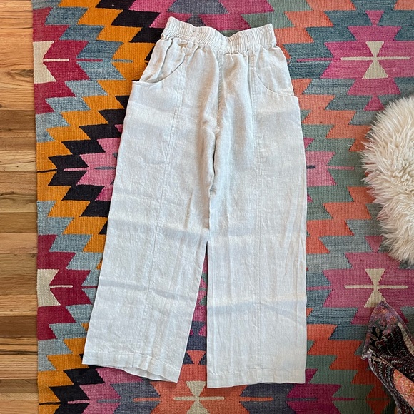 ES ELIZABETH SUZANN Clyde Culotte midweight linen - Small - Flax - Picture 1 of 12